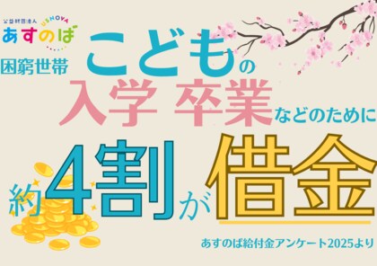 「こどもの貧困」困窮子育て世帯の4割が入学などのために借金〈調査結果公表〉