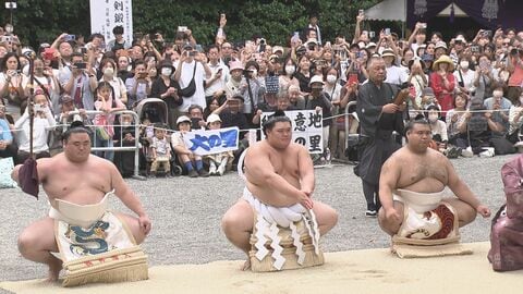 7/12初日…大相撲名古屋場所の開幕を前に熱田神宮で奉納土俵入り 横綱・豊昇龍や大の里らが場所の成功を祈願