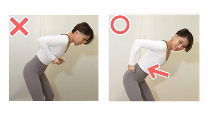 肘の角度を意識!