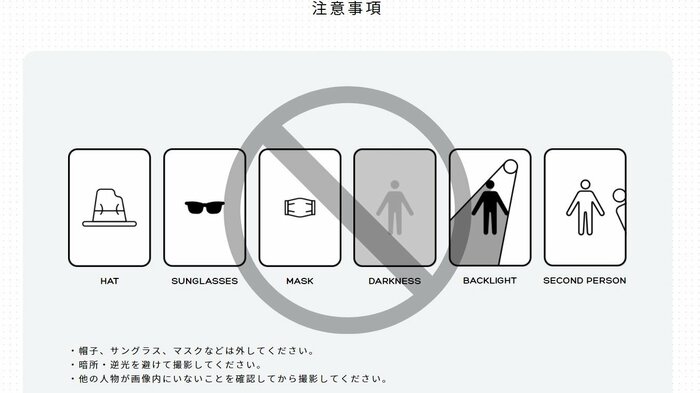 写真撮影時の注意点(提供:Bodygram Japan)