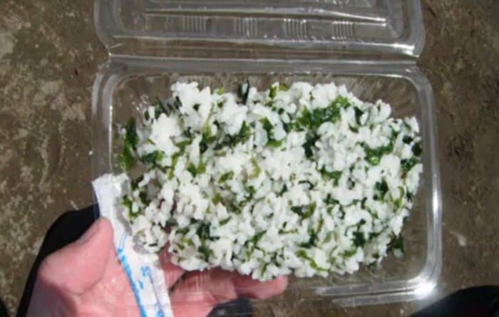 当時、実際に配られたアルファ米（提供・久能和夫さん）