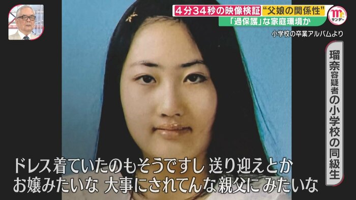 瑠奈容疑者の小学校時代の同級生は、父親に大事にされていたと話す