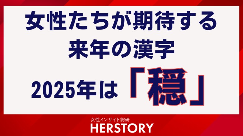 女性たちが選ぶ今年の漢字2025年は“穏”!穏やかな幸せの継続を望む声が多数に現れる結果に