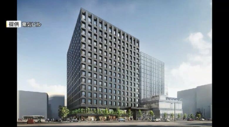 オフィスビル「電気ビル西館」起工式　地上15階建て2年後の完成目指す　新たなビジネスエリアとして注目　福岡市｜FNNプライムオンライン