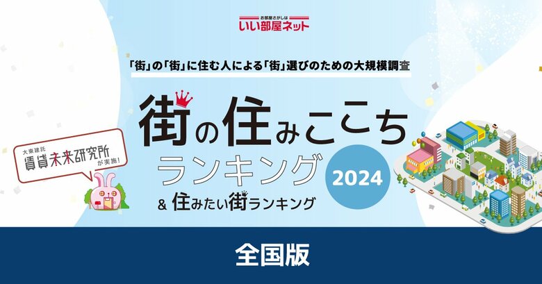いい部屋ネット「街の住みここち & 住みたい街ランキング2024<全国版>」発表