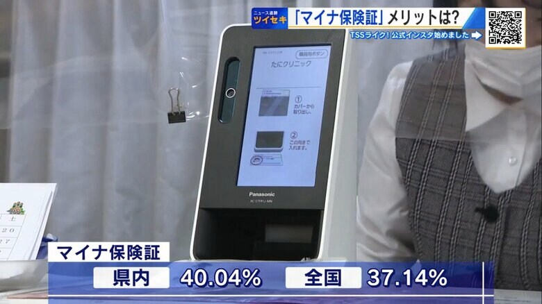 受付にあるマイナ保険証のカードリーダー