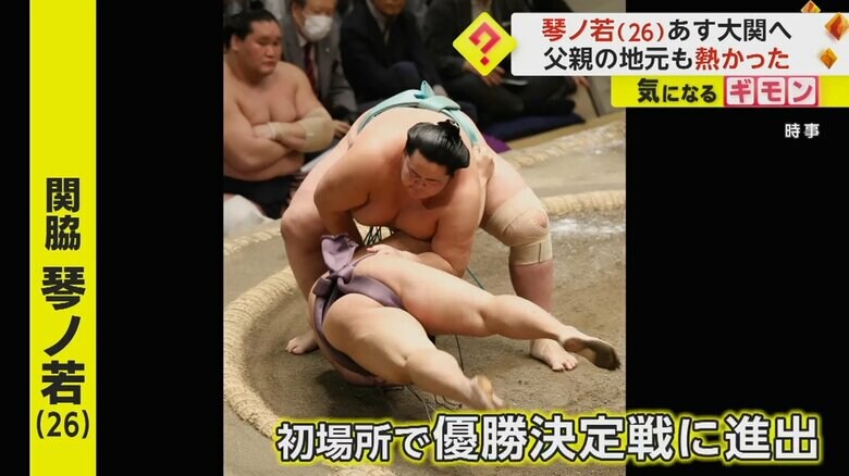 大相撲初場所で優勝決定戦に進出し黒星を喫した関脇・琴ノ若