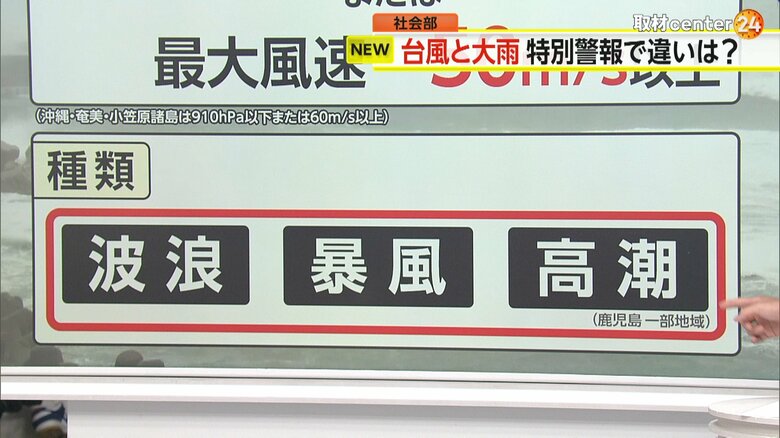 台風の特別警報とセットで発令されることが多い3つの警報