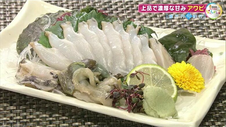 アワビの刺身（盛り付け例）