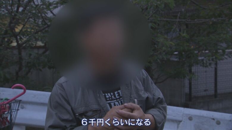 アルミ缶を集めていた中国人男性