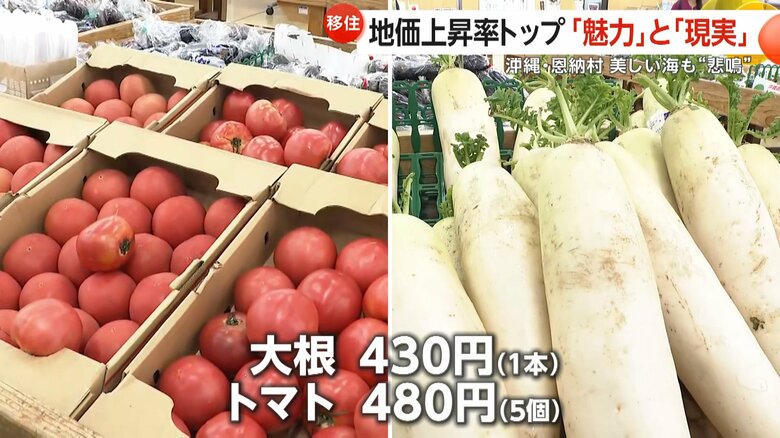 400円を超える金額で販売される大根やトマト