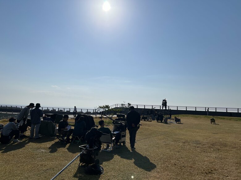 結の浜マリンパークでのメイキングシーン