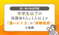 【習い事の格差問題】中学生以下の保護者4人に1人以上が「通いにくさ」や「体験格差」を実感