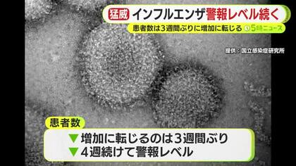 インフルエンザ警報レベル続く　患者数は3週間ぶりに増加に転じる