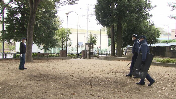 訓練とはいえ、身柄確保の場面は、かなり緊迫していた。