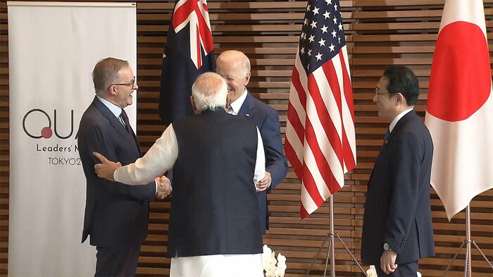日米豪印「クアッド」首脳会合が始まった(午前10時半ごろ 首相官邸)