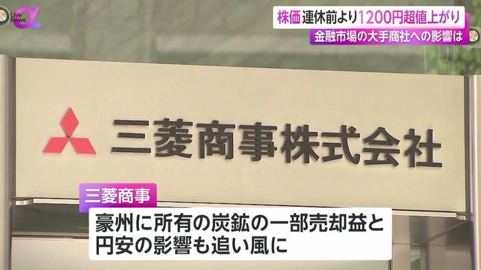 円安の影響が追い風となった三菱商事