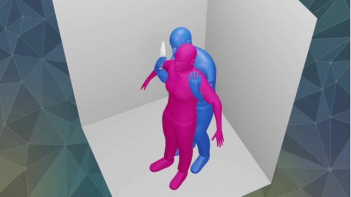 女性はエレベーターの中で男に羽交い締めにされ、刺されたとみられる