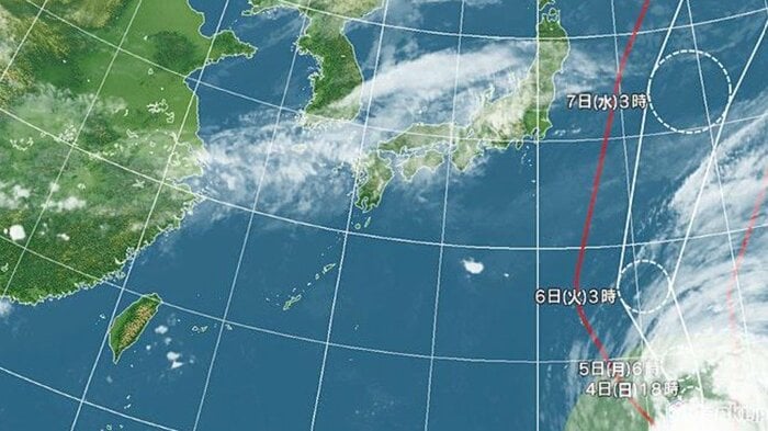 台風27号の進路予想図　日本気象協会 tenki.jpより