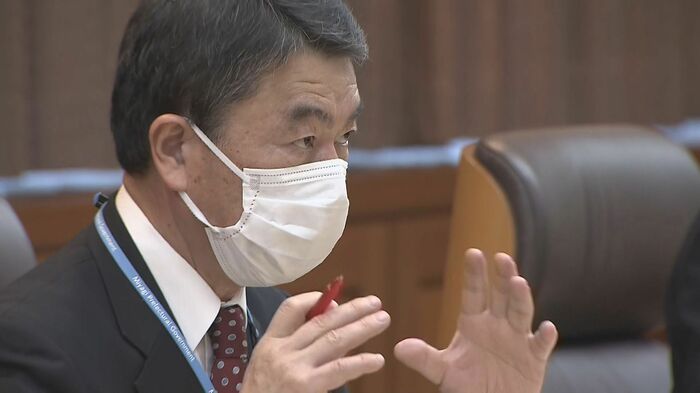 県の新型コロナ対策本部会議で 新型コロナ5類移行後の対応について発言する村井嘉浩宮城県知事