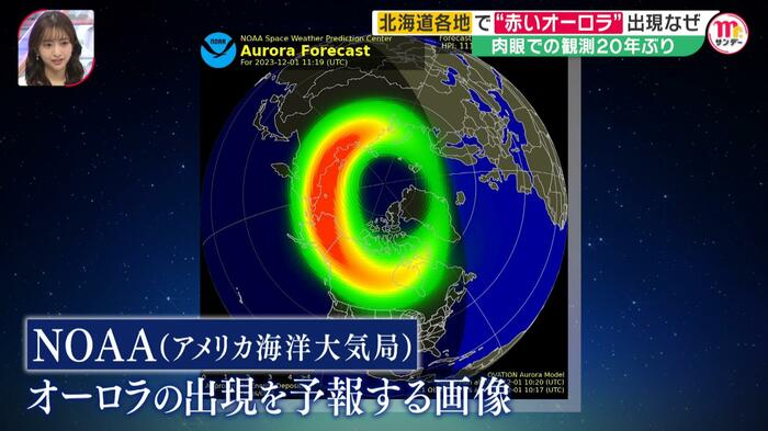 NOAAが公開しているオーロラの出現を予報する画像