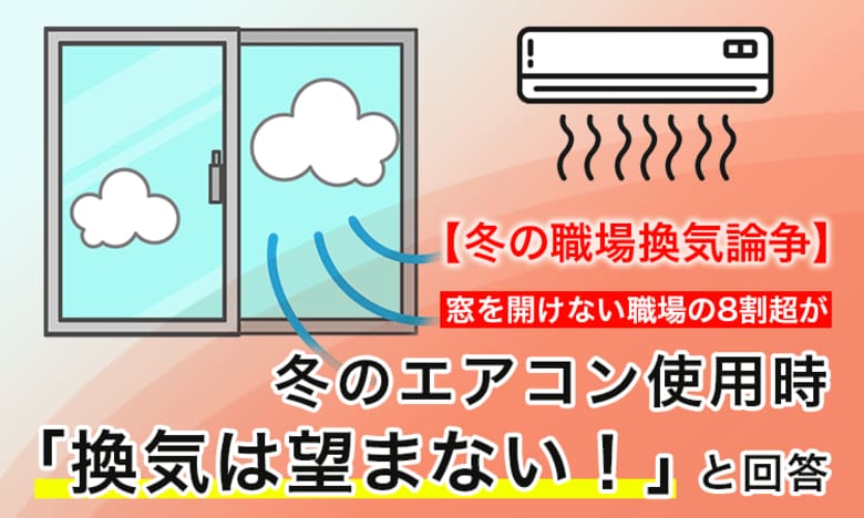 【冬の職場換気論争】窓を開けない職場の8割超が冬のエアコン使用時「換気は望まない！」と回答