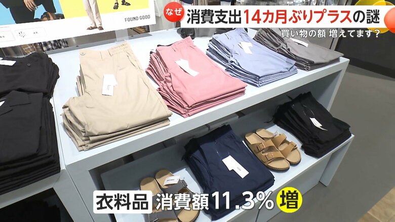 衣料品の消費額は11.3%増えた