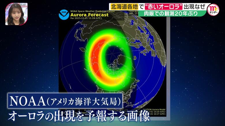 NOAAが公開しているオーロラの出現を予報する画像