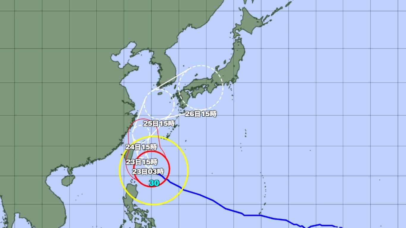 【台風30号】沖縄では家屋倒壊の恐れも　23日から24日にかけ先島初頭に接近の見込み　中心付近925hpa、最大瞬間風速70メートル