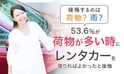 【後悔するのは荷物?雨?】53.6%が「荷物が多い時」にレンタカーを借りればよかったと後悔