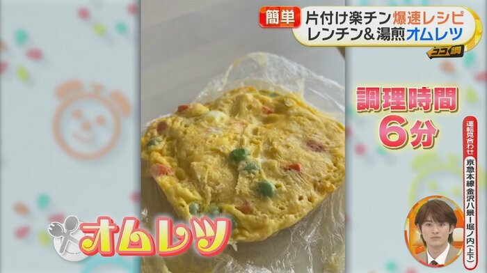 6分でオムレツ完成!