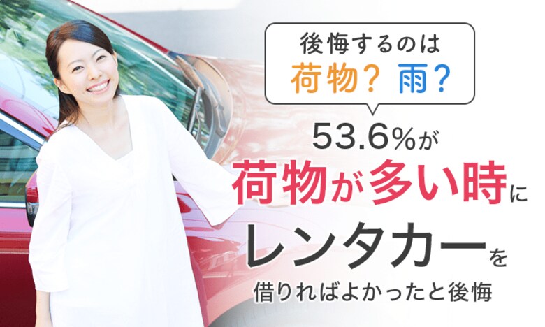 【後悔するのは荷物?雨?】53.6%が「荷物が多い時」にレンタカーを借りればよかったと後悔