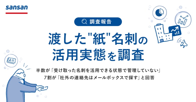 Sansan、「渡した“紙”名刺の活用実態」を調査