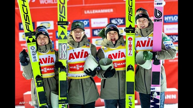 スキージャンプW杯で日本の混合団体が12年ぶりに優勝！ミラノ・コルティナオリンピックへ好スタート｜FNNプライムオンライン