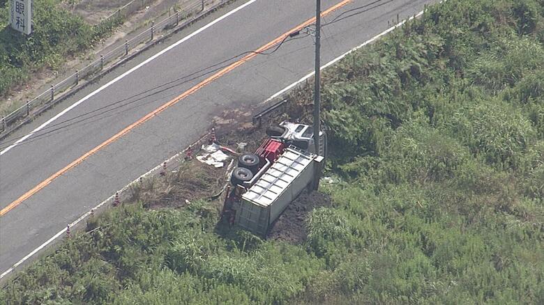 大型トラックと軽自動車が正面衝突　軽自動車が炎上１人死亡　軽自動車が中央線はみ出したか　広島・竹原市｜FNNプライムオンライン