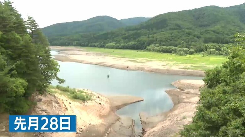 7月28日の豊沢ダム上流部の様子