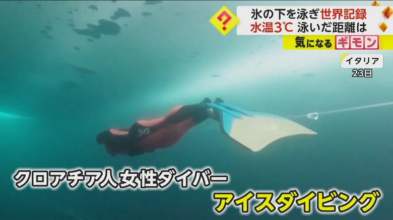 ヴァレンティーナ・カフォラさんがアイスダイビングに挑戦する様子（4）