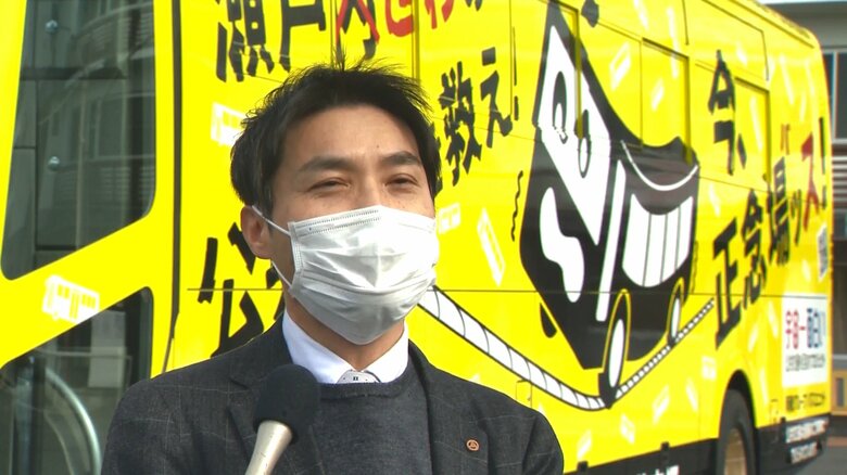 公共交通の利用を訴える石川亮さん