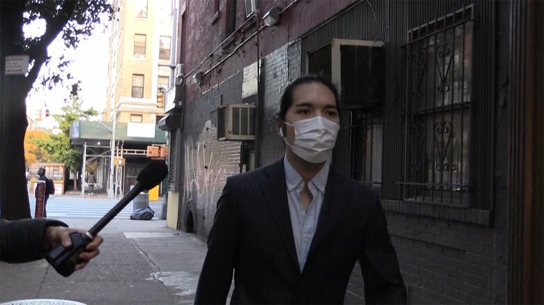 小室圭さんは、取材に対して、終始無言だった（先月31日 ニューヨーク)