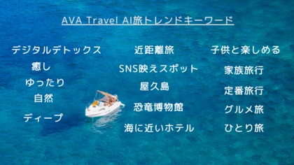 【2024年夏のAI旅】キーワードはデジタルデトックス”!? 『AVA Travel』がAIを活用した夏の旅行プラン作成の利用動向を発表