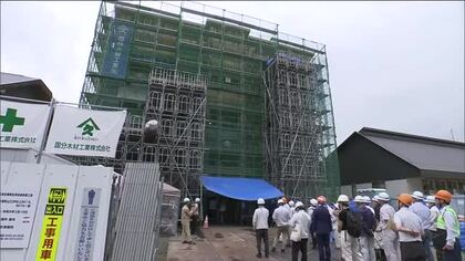 構造を見て！４階建てでありながら「純木造」　林野庁の公務員宿舎を完成前に内部公開　福島・南会津町