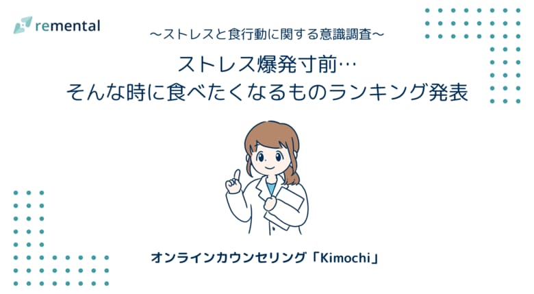 オンラインカウンセリング「Kimochi」｜ストレス爆発寸前…そんな時に食べたくなるものランキング発表
