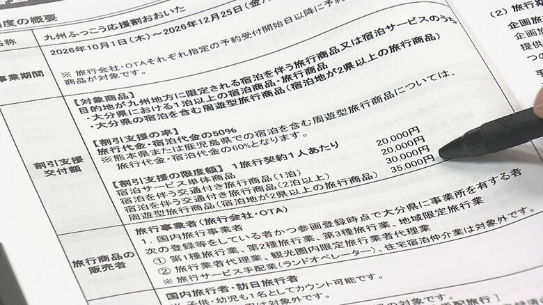 「九州ふっこう応援割」開始直前　第1弾の大手旅行サイト分はすでに完売　今後予約するには？大分｜FNNプライムオンライン