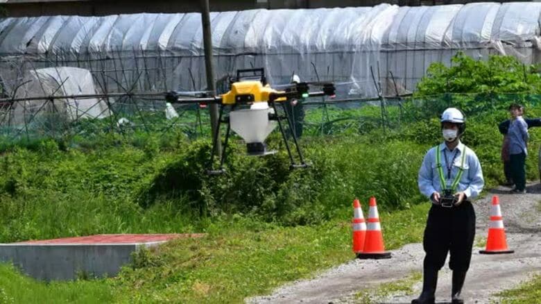 通信インフラ技術を応用して農作業の効率化へ…農薬散布にドローンを活用＜福島県＞｜FNNプライムオンライン