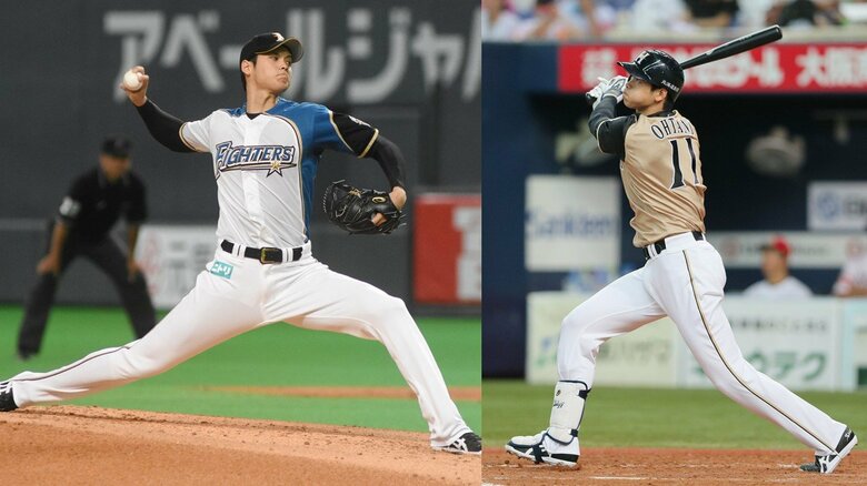 投打で活躍した北海道日本ハムファイターズ時代の大谷翔平(写真:時事)