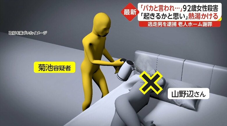 動かなくなった山野辺さんに熱湯をかける「気付けで起きるんじゃないかと思って」