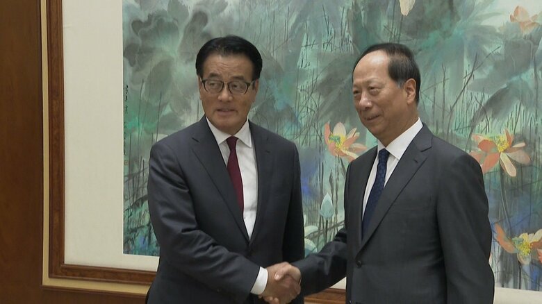 岡田克也幹事長と石泰峰統一戦線工作部長