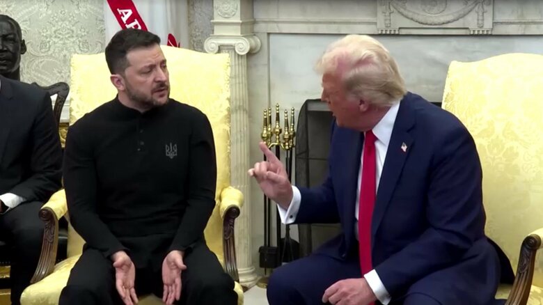 口論になり決裂した米ウ首脳会談（2月28日）