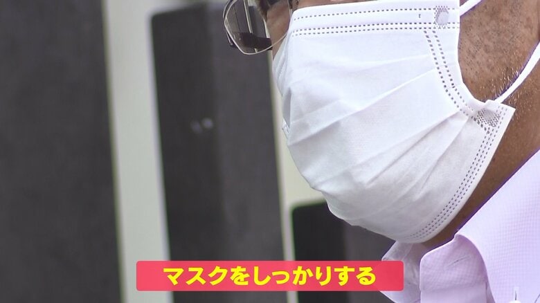 マスクの着用を呼びかける勝田教授