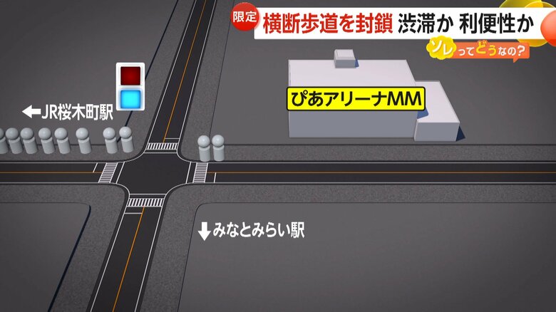 イベント開催時などに横断歩道を渡る人のイメージ画像